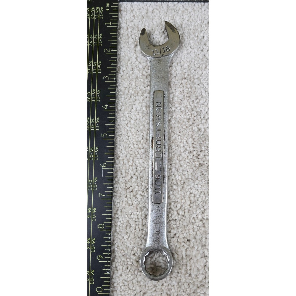 Craftsman Combination Wrench Silver 11/16 Inch Forged in USA WV-44698